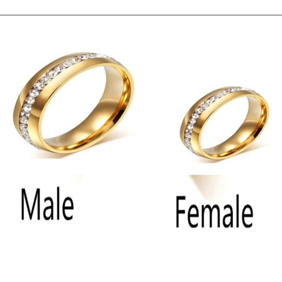 ENGAGEMENT RING SET HIS & HERS  HIS (GROOM) SIZE 14  HERS (BRIDE) SIZE 8 - Picture 1 of 6